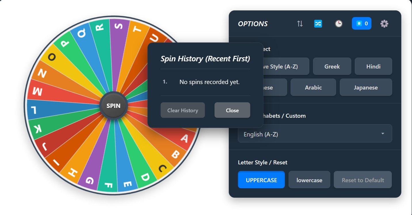 letter wheel history box