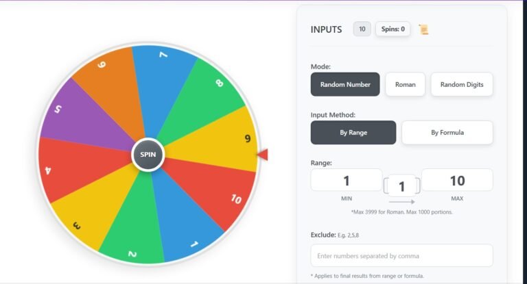 Random Number Generator Wheel