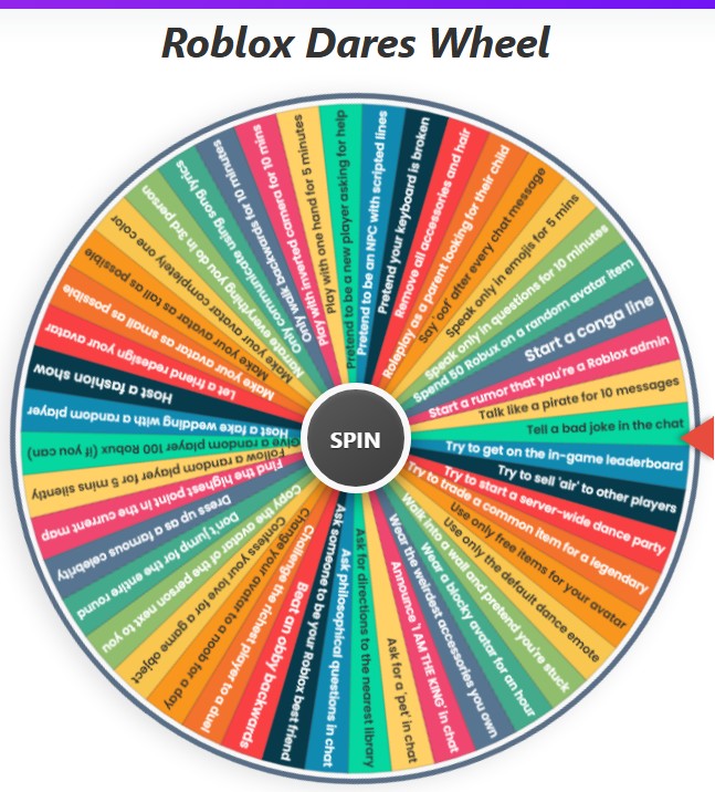 roblox dares wheel