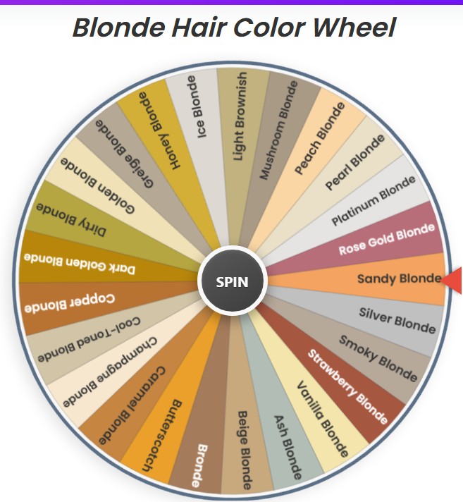 blonde hair color wheel