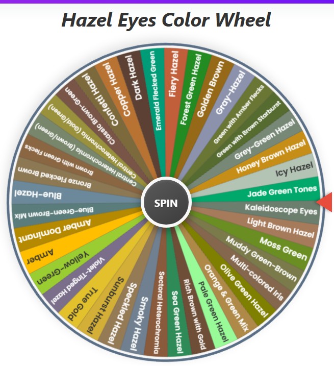 hazel eyes color wheel