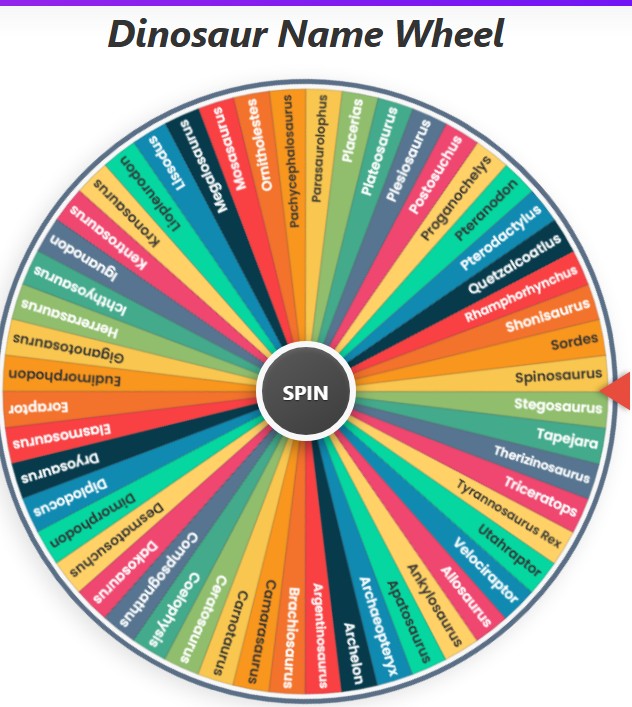 Dinosaur Name Wheel