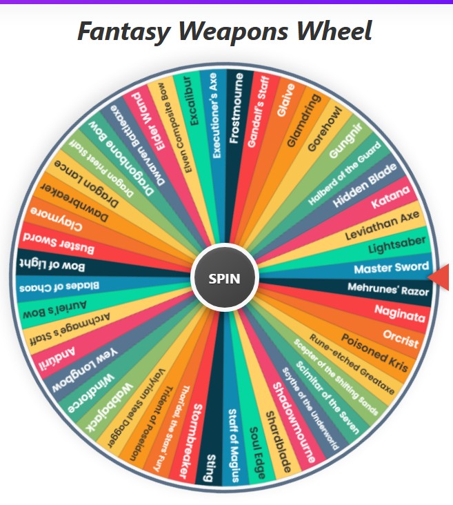 Fantasy Weapons Wheel