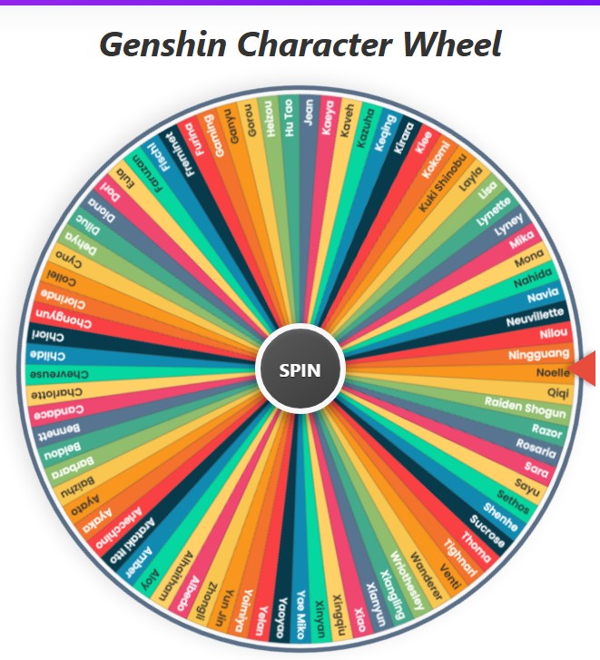 Genshin Character Wheel