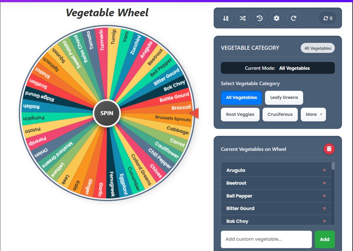 Random Vegetable Wheel