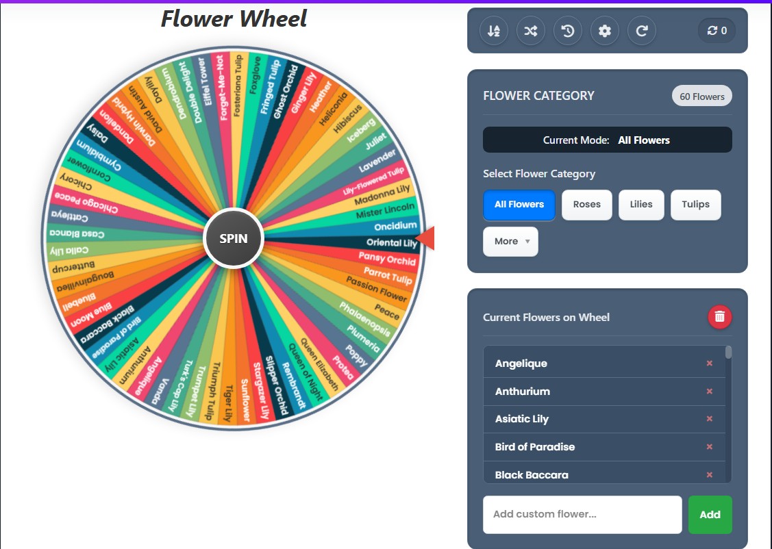 random flower wheel