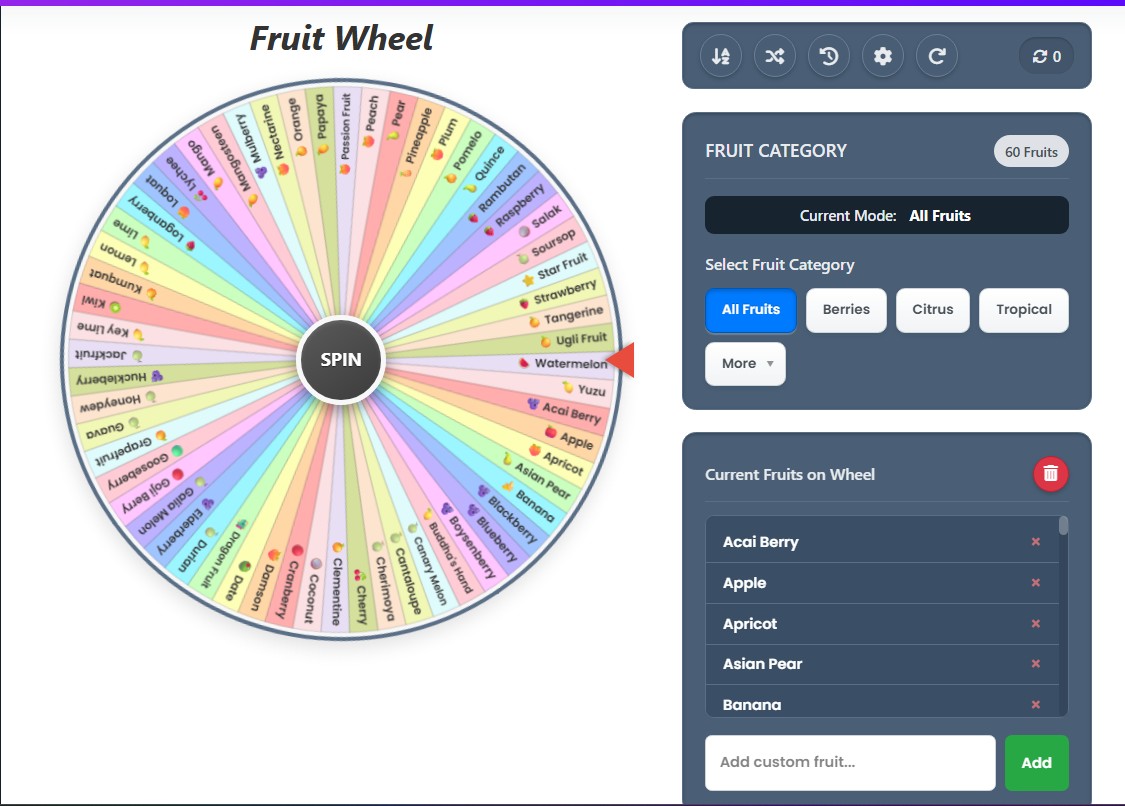 random fruit wheel